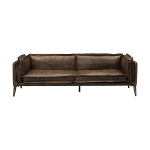 AF Modern Porchester Distress Top Grain Leather Sofa, Chocolate