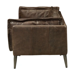 AF Modern Porchester Distress Top Grain Leather Sofa, Chocolate