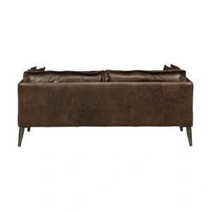 AF Modern Porchester Distress Top Grain Leather Loveseat, Chocolate