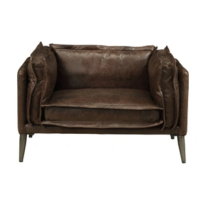 AF Modern Porchester Distress Top Grain Leather Chair, Chocolate