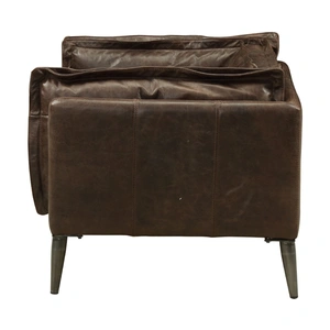 AF Modern Porchester Distress Top Grain Leather Chair, Chocolate