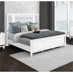 Bella Furniture SM Calipso Wood/Velvet Padding Bed w/Led