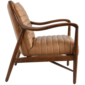 Classic Home Kenneth Top Grain Leather Club Chair, Tan
