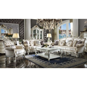 ACME Picardy II Fabric Living Room Set, Antique Pearl
