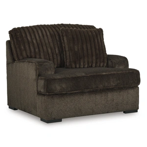 Ashley Furniture Aylesworth Polyester Chair & a Half in Chocolate
