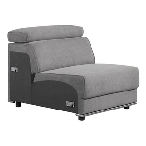 ACME Alwin Fabric U-Shaped Sectional Sofa, Dark Gray
