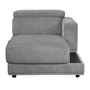 ACME Alwin Fabric L-Shaped Sectional Sofa, Dark Gray