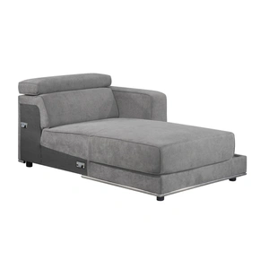 ACME Alwin Fabric L-Shaped Sectional Sofa, Dark Gray