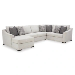 Ashley Furniture Koralynn Fabric 3-Piece U-Shaped Sectional Sofa w/Left Chaise, Stone