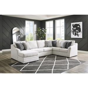Ashley Furniture Koralynn Fabric 3-Piece U-Shaped Sectional Sofa w/Left Chaise, Stone