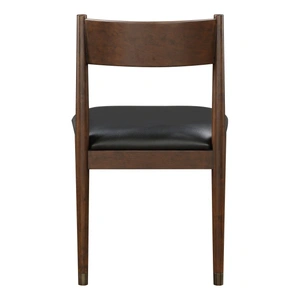 Homelegance Clive Leather/Wood Side Chair, Black (Set of 2)