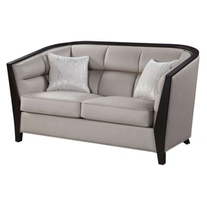 ACME Zemocryss Fabric/Wood Loveseat w/Pillows in Beige