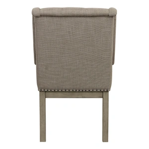 Homelegance Vermillion Wood/Fabric Arm Chair, Gray Cashmere/Cream (Set of 2)
