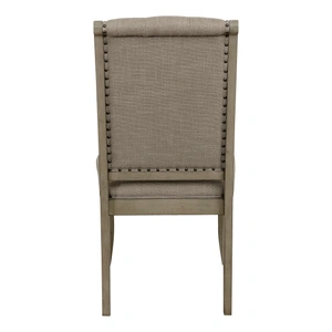 Homelegance Vermillion Wood/Fabric Side Chair, Gray Cashmere/Cream (Set of 2)