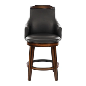 Homelegance Bayshore Transitional Vinyl/Wood Counter Dining Chair, Dark Brown (Set of 2)