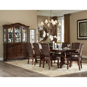 Homelegance Lordsburg Rectangular Extendable Wood Dining Room Set, Brown Cherry