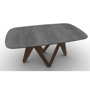 Calligaris Cartesio W64.9-inch-79.9-inch-94.8-inch Ceramic/Metal/Wood Customizable Extendable Elliptical Dining Table
