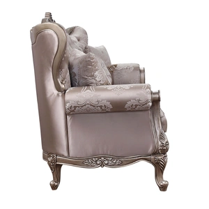 ACME Jayceon Fabric Tufted Sofa w/Pillows, Champagne