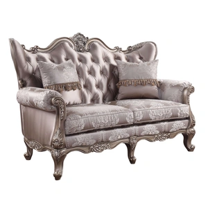 ACME Jayceon Fabric Tufted Loveseat w/Pillows in Champagne