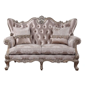 ACME Jayceon Fabric Tufted Loveseat w/Pillows in Champagne