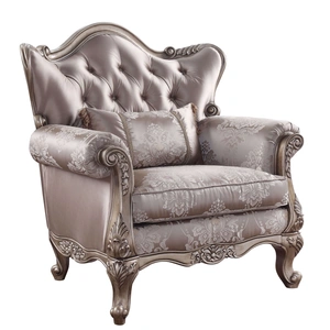 ACME Jayceon Fabric Tufted Living Room Set w/Pillows, Champagne