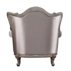ACME Jayceon Fabric Tufted Chair w/Pillow in Champagne