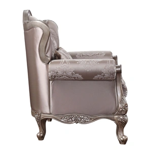 ACME Jayceon Fabric Tufted Chair w/Pillow in Champagne