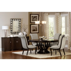 Homelegance Savion Wood/Fabric Side Chair, Espresso/Gray (Set of 2)