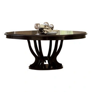 Homelegance Savion Round Extendable Wood Dining Room Set, Espresso