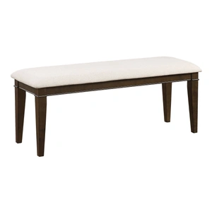 Homelegance Makah Wood/Fabric Dining Bench, Dark Brown/Beige