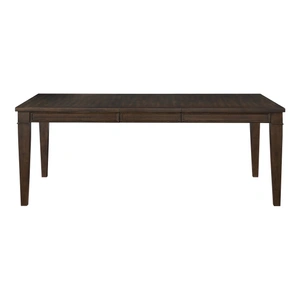 Homelegance Makah Rectangular Extendable Wood Dining Table, Dark Brown