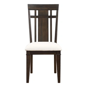 Homelegance Makah Wood/Fabric Side Chair, Dark Brown/Beige (Set of 2)