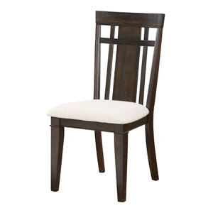 Homelegance Makah Wood/Fabric Side Chair, Dark Brown/Beige (Set of 2)