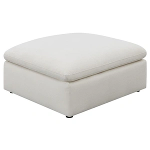 Coaster Hobson Cushion Seat Fabric Ottoman, Off-White