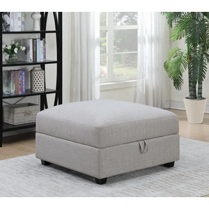 Coaster Cambria Fabric Square Storage Ottoman, Grey