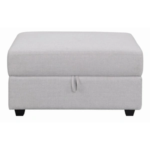 Coaster Cambria Fabric Square Storage Ottoman, Grey