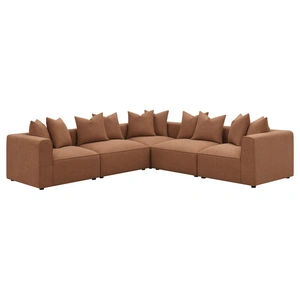 Coaster Jennifer Polyester Fabric Modular L-Shape Sectional Sofa w/Chaise, Composition 1
