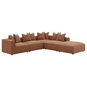 Coaster Jennifer Polyester Fabric Modular L-Shape Sectional Sofa w/Chaise, Composition 2