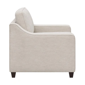 Coaster Christine Chenille Fabric Cushion Back Chair, Beige