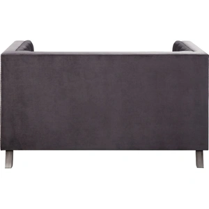 ACME Hegio Linen Fabric Tufted Loveseat in Gray