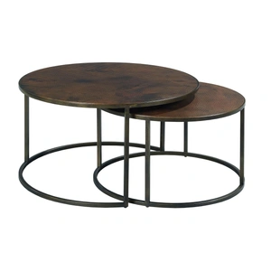 Hammary Sanford Round Cocktail Table, Acid Washed Copper/Antiqued Bronze