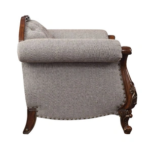 ACME Miyeon Fabric Tufted Loveseat w/Pillows, Beige/Cherry