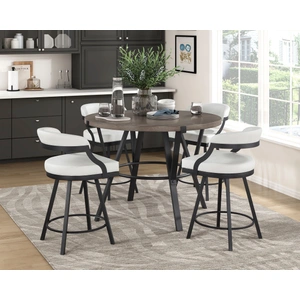 Homelegance Crowley Round Wood/Metal Counter Height Set, Brown