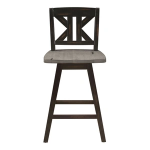 Homelegance Amsonia Wood Swivel Counter Height Chair with Divided X-Back (Set of 2)