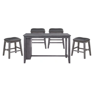 Homelegance Timbre Transitional Counter Height Dining Room Set, Gray