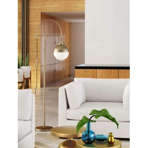 Zuo Modern Waterloo Floor Lamp, White & Brushed Brass