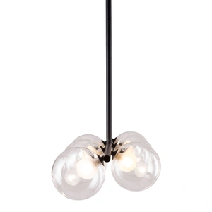 Zuo Modern Keyoz Glass/Steel Ceiling Lamp, Black