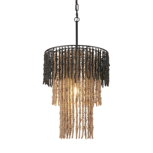 Zuo Modern Bizu Steel Ceiling Lamp, Black & Beige