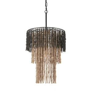 Zuo Modern Bizu Steel Ceiling Lamp, Black & Beige