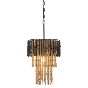 Zuo Modern Bizu Steel Ceiling Lamp, Black & Beige